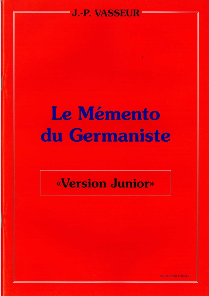 Couverture du livre « LE MEMENTO DU GERMANISTE "VERSION JUNIOR" »