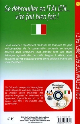 Couverture du livre « Se debrouiller en italien... vite fait bien fait ! »