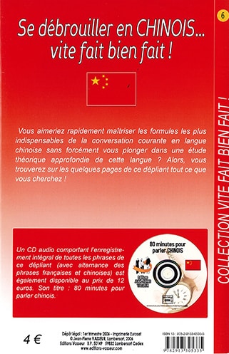 Couverture du livre « Se debrouiller en chinois ...vite fait bien fait ! »