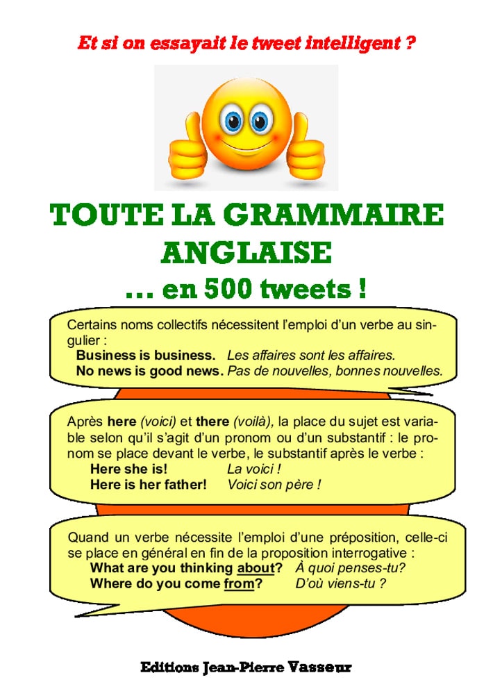 Couverture du livre « Toute la grammaire anglaise... en 500 tweets ! »